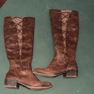 Kohl's Brown Lace-Up Heeled Boots